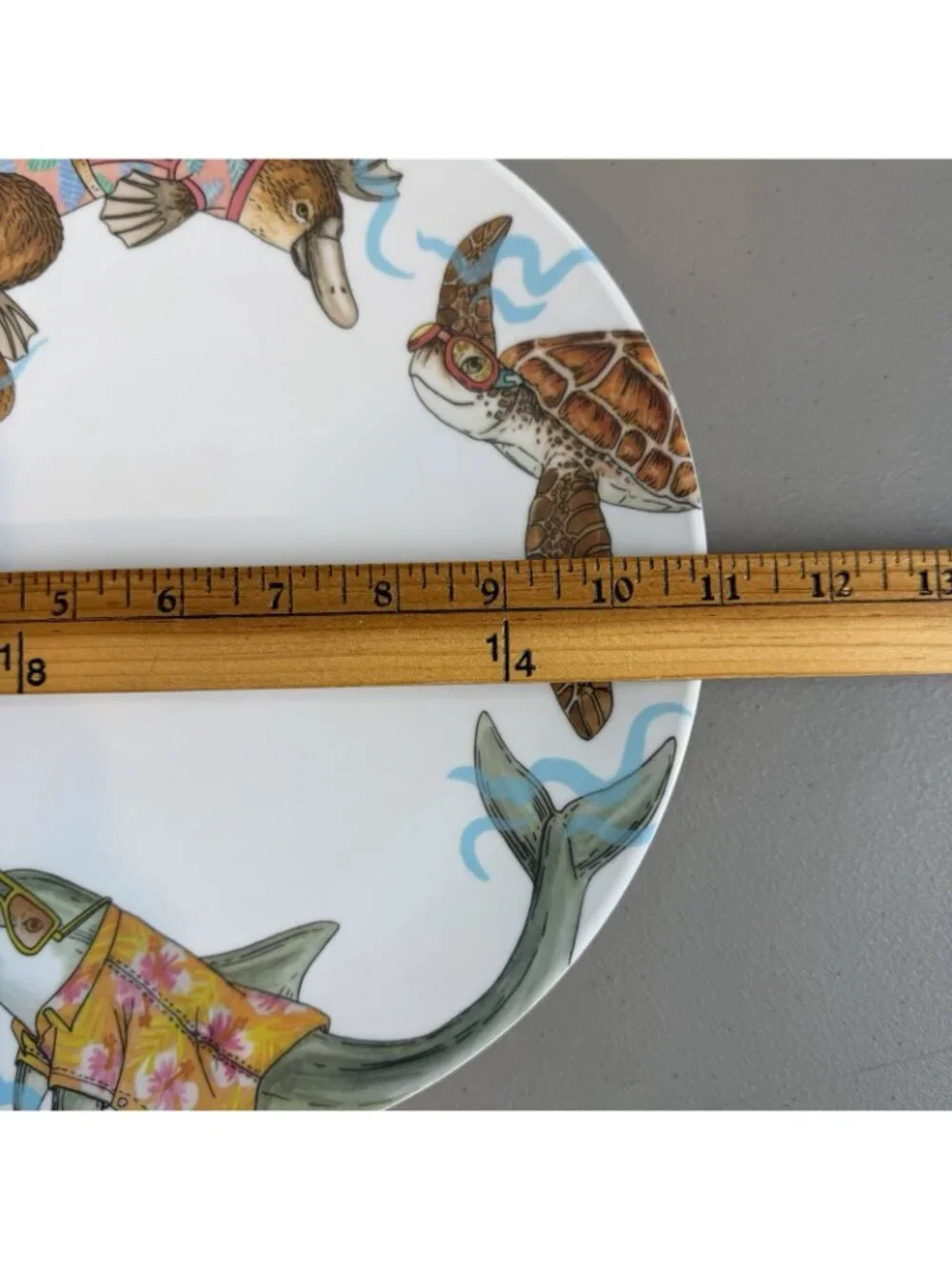 West‎ Elm Rachel Kozlowski Dapper Animal Dinner Plate Ocean beach otter dolphin